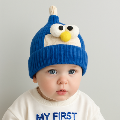 Big-Eyed Cartoon Baby Beanie Bianca Australia