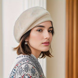 Vintage Wool Blend Beret – Checkered Elegance Workoutry