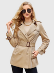 Elina | Belted Short Coat with Turn-Down Collar Bianca Australia
