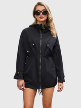 Elyna | Casual Hooded Windbreaker Coat Bianca Australia