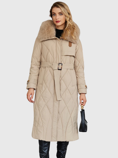 Alina | Long Belted Fur-Collar Puffer Coat Bianca Australia