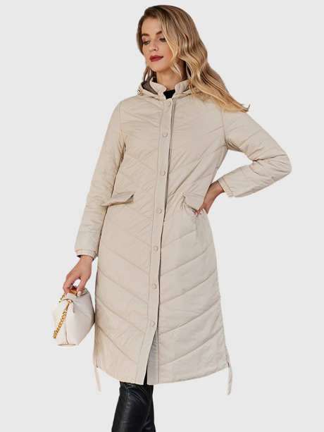 Elora | Long Hooded Quilted Parka Bianca Australia