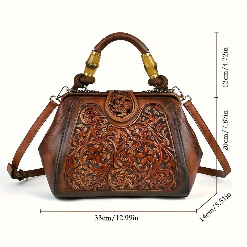 Handcrafted Vintage Embossed Leather Bag Workoutry