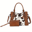 Cow Print Tote Bag – Multi-Pocket Design Workoutry