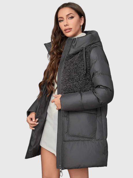 Jade | Short Plush Hooded Parka Bianca Australia