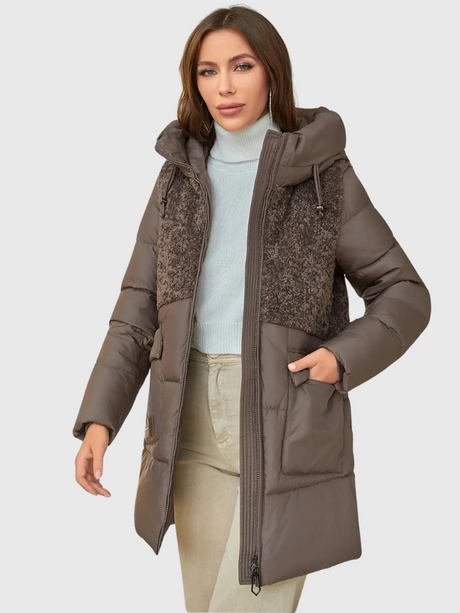 Jade | Short Plush Hooded Parka Bianca Australia