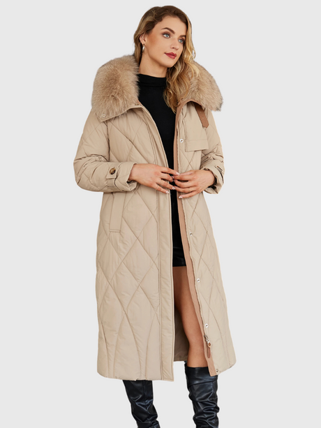 Alina | Long Belted Fur-Collar Puffer Coat Bianca Australia