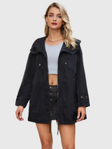 Elyna | Casual Hooded Windbreaker Coat Bianca Australia