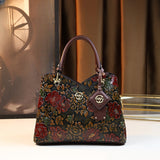Floral PU Leather Tote Bag – Luxury Design Workoutry