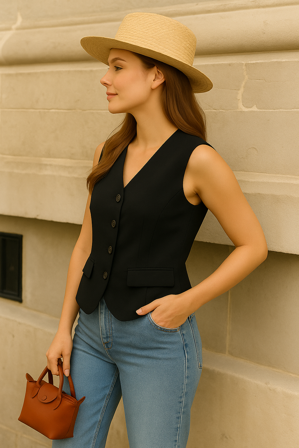 Elegant Women’s V-Neck Office Vest