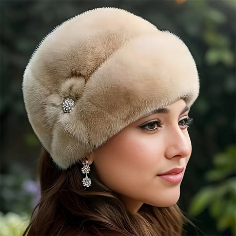 Faux Mink Fur Bucket Hat – Floral Winter Style Workoutry