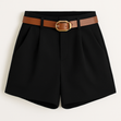 Elegant High Waist Belted Summer Shorts