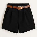 Elegant High Waist Belted Summer Shorts