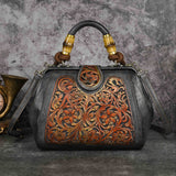 Handcrafted Vintage Embossed Leather Bag Workoutry