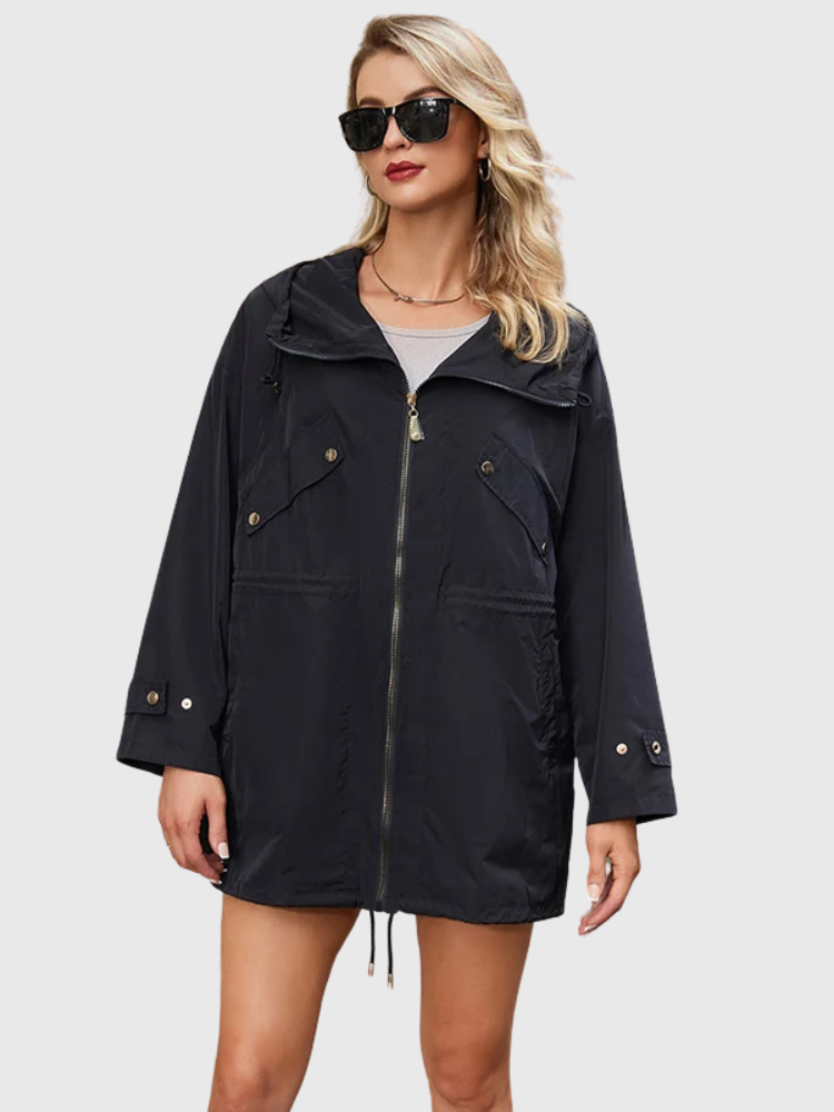 Elyna | Casual Hooded Windbreaker Coat Bianca Australia