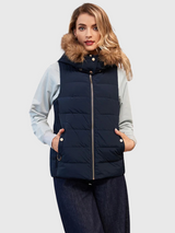 Raya | Slim Hooded Quilted Puffer with Fur Collar Bianca Australia