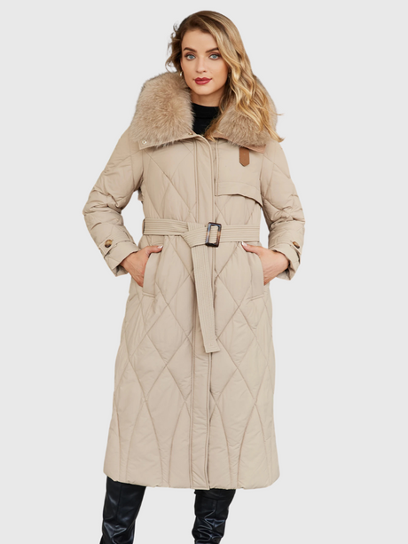 Alina | Long Belted Fur-Collar Puffer Coat Bianca Australia
