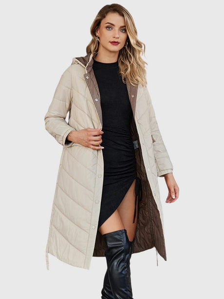 Elora | Long Hooded Quilted Parka Bianca Australia