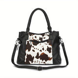 Cow Print Tote Bag – Multi-Pocket Design Workoutry