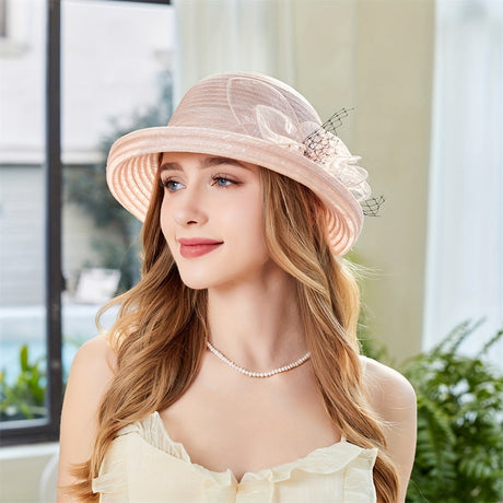 Elegant Organza Wide Brim Hat Workoutry