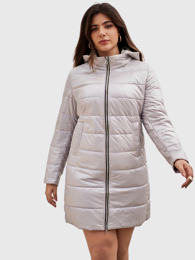 Lina | Long Quilted Hooded Parka Bianca Australia