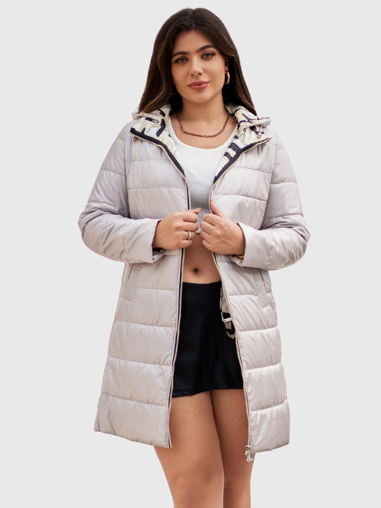Lina | Long Quilted Hooded Parka Bianca Australia