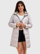 Lina | Long Quilted Hooded Parka Bianca Australia