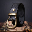 Unisex Genuine Leather Belt – Retro Buckle Style Workoutry