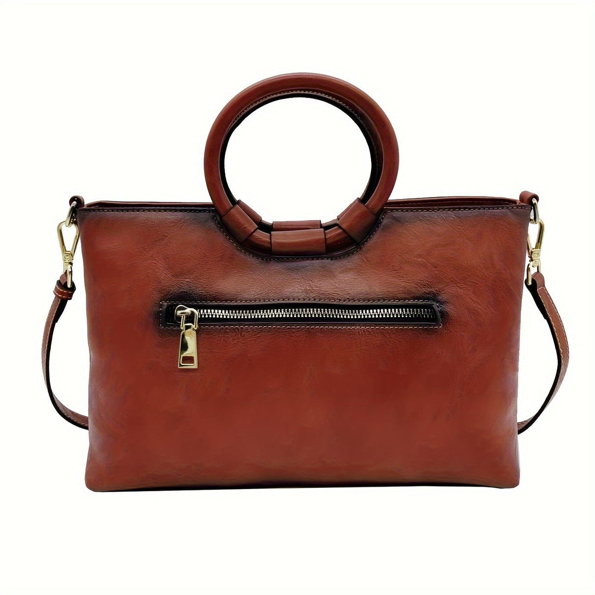 Handcrafted Embossed Leather Tote – Retro Style Workoutry