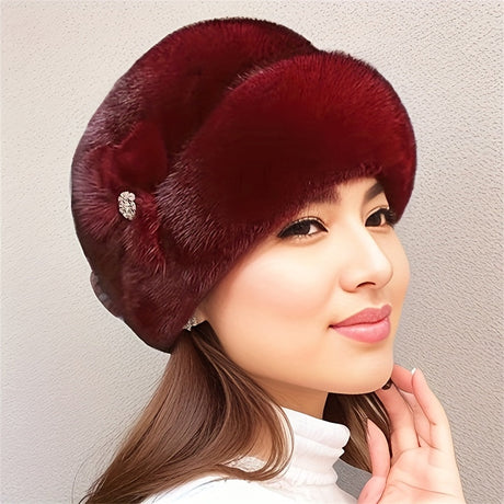 Faux Mink Fur Bucket Hat – Floral Winter Style Workoutry