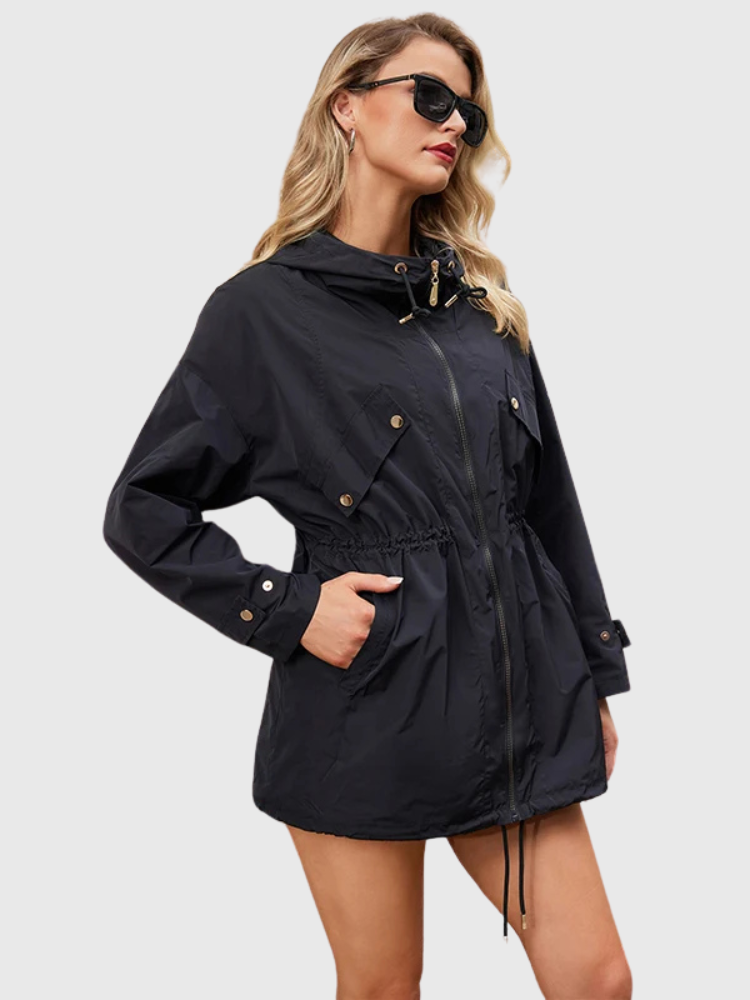 Elyna | Casual Hooded Windbreaker Coat Bianca Australia