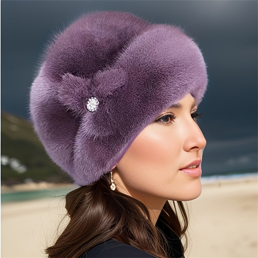 Faux Mink Fur Bucket Hat – Floral Winter Style Workoutry