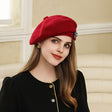 Embellished Wool Beret – Vintage Winter Chic Workoutry