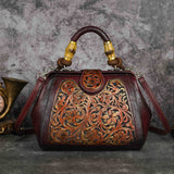 Handcrafted Vintage Embossed Leather Bag Workoutry