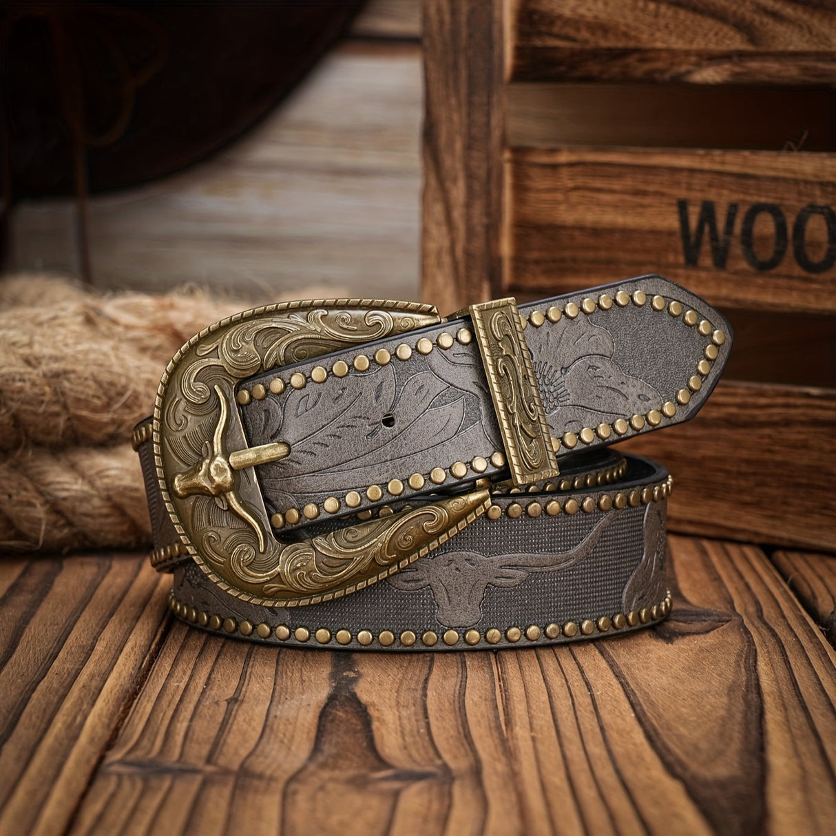 Western PU Leather Belt – Cowboy Style Workoutry
