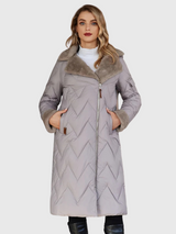 Soraya | Long Fur-Collar Belted Quilted Parka Bianca Australia