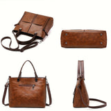 Vintage Leather Work Tote – Multi-Pocket Shoulder Bag Workoutry