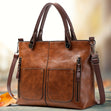 Vintage Leather Work Tote – Multi-Pocket Shoulder Bag Workoutry