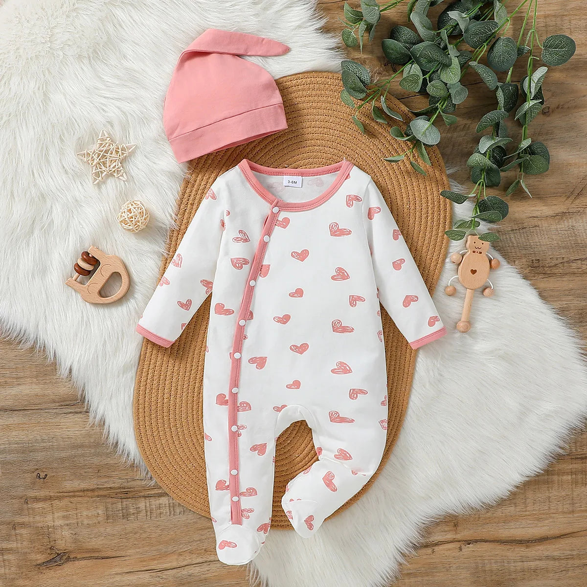 Baby Heart Romper Set – Soft 2-Piece for Girls - Bianca Australia