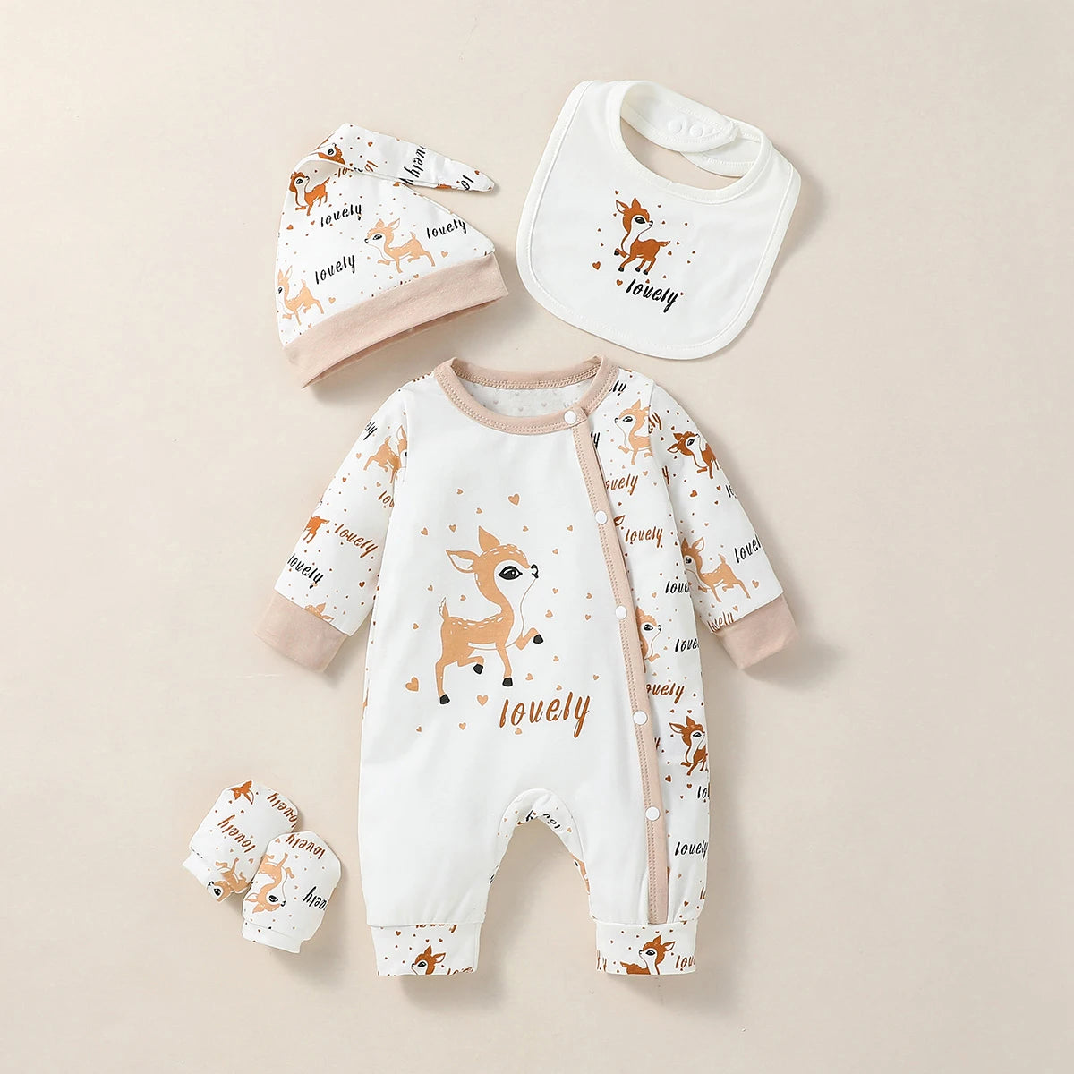 4-Piece Baby Outfit Set – Animal Print & Essentials Bianca Australia