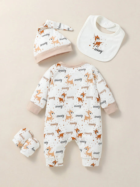4-Piece Baby Outfit Set – Animal Print & Essentials Bianca Australia