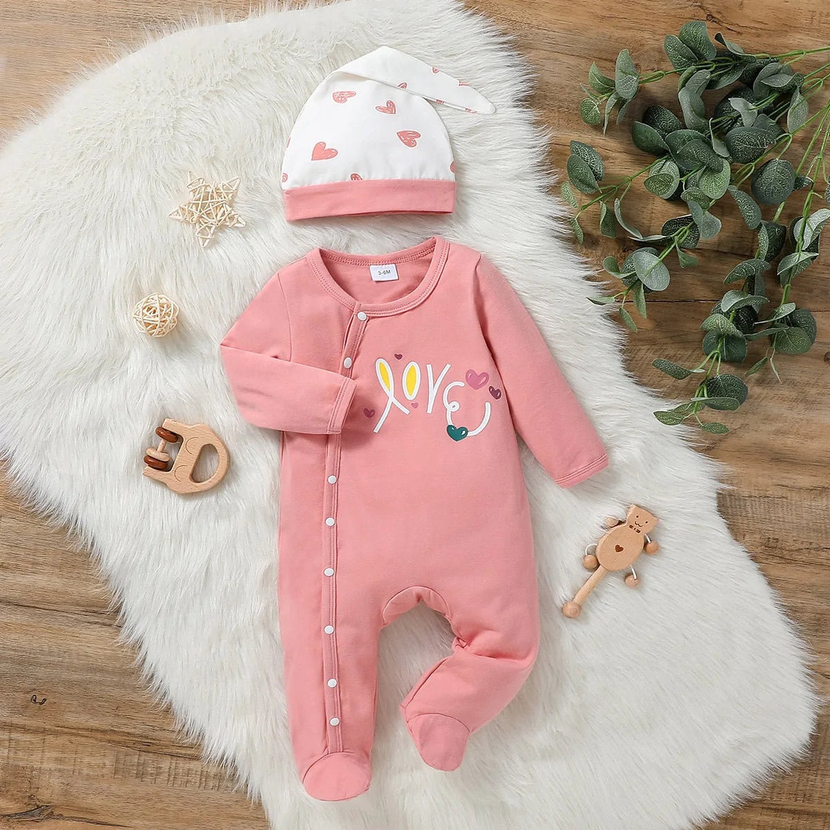 Baby Heart Romper Set – Soft 2-Piece for Girls - Bianca Australia