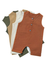 Baby Bodysuit Cotton Linen – Unisex Summer Crawler Outfit