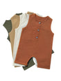 Baby Bodysuit Cotton Linen – Unisex Summer Crawler Outfit