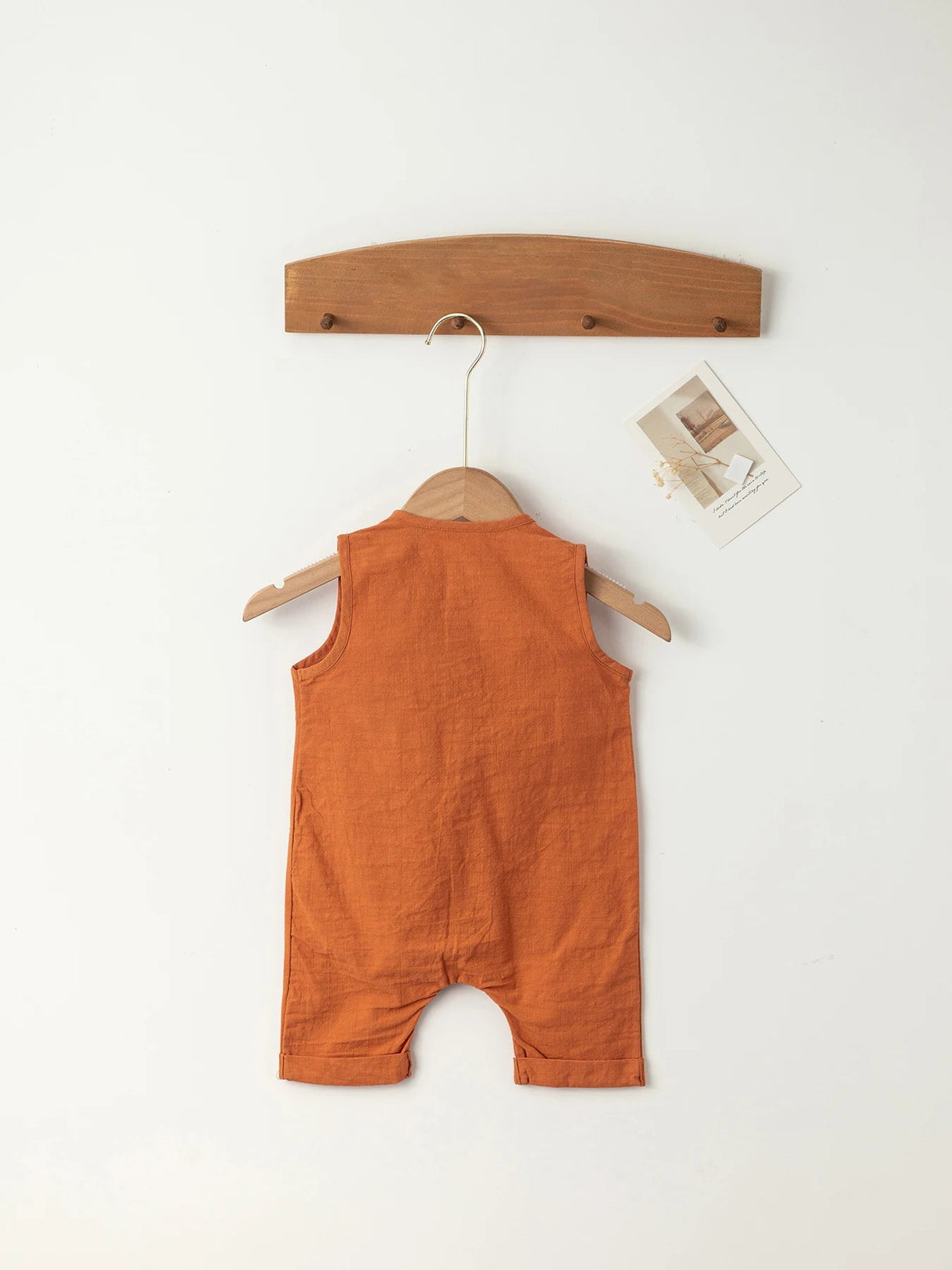 Baby Bodysuit Cotton Linen – Unisex Summer Crawler Outfit Back