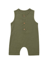 INS New Children's Jumpsuit Cotton and Linen Solid Color Newborn Crawler Unisex Bodysuit Baby Diaper Cover Bianca Australia