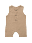 Baby Bodysuit Cotton Linen – Unisex Summer Crawler Outfit Nude