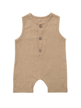 Baby Bodysuit Cotton Linen – Unisex Summer Crawler Outfit Nude
