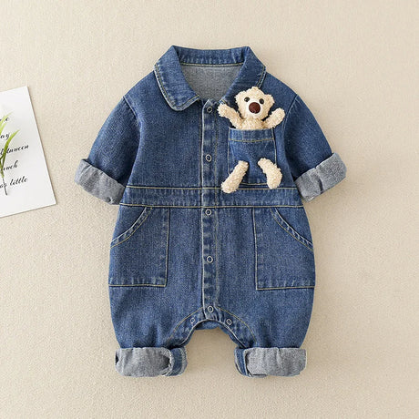 Bear Pocket Denim Romper - Bianca Australia