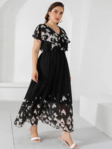 Black Boho Floral Maxi Dress 1